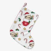 Petite Chaussette De Noël Sloth Noël Neige Hiver Animaux Fentes (Devant (Accrochage))
