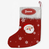 Petite Chaussette De Noël Snowflakes père Noël et Bas de Noël à la fourrure (Dos)