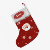 Petite Chaussette De Noël Snowflakes père Noël et Bas de Noël à la fourrure (Dos (Accrochage))