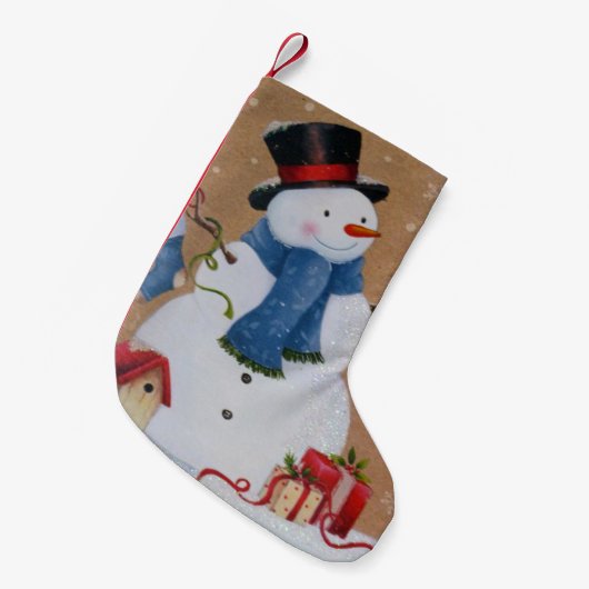 Petite Chaussette De Noël Snowman (Devant (Accrochage))
