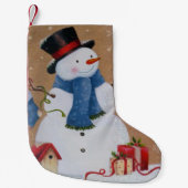 Petite Chaussette De Noël Snowman (Devant)