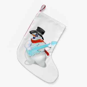 Petite Chaussette De Noël Snowman avec guitare amusant Noël Stocker