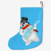 Petite Chaussette De Noël Snowman avec guitare amusant Noël Stocker (Dos)