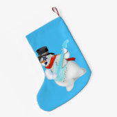 Petite Chaussette De Noël Snowman avec guitare amusant Noël Stocker (Dos (Accrochage))