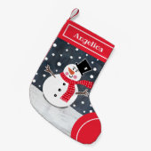 Petite Chaussette De Noël Snowman de Noël personnalisé Stocker (Devant (Accrochage))