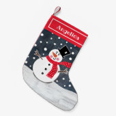Petite Chaussette De Noël Snowman de Noël personnalisé Stocker (Devant (Accrochage))