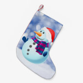 Petite Chaussette De Noël Snowman hiver Joyeux Noël neige (Devant (Accrochage))