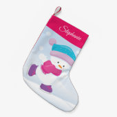 Petite Chaussette De Noël Snowman personnalisé (Devant (Accrochage))