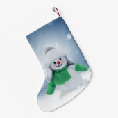 Petite Chaussette De Noël Snowman personnalisé (Dos (Accrochage))