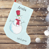 Petite Chaussette De Noël Snowman personnalisé