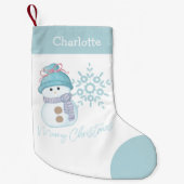 Petite Chaussette De Noël Snowman Snowflake mignon Noël Stocker (Devant)