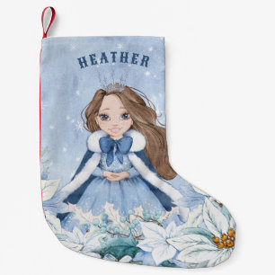 Petite Chaussette De Noël Snowy Winter Brunette Princesse