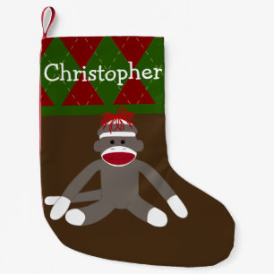 Petite Chaussette De Noël Sock Silly Monkey Personnalisé