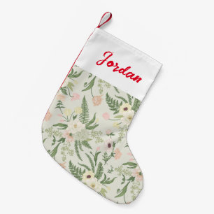 Petite Chaussette De Noël Soft Mint Green Garden Motif