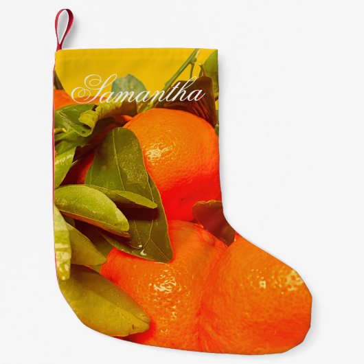 Petite Chaussette De Noël Soft Orange Fruit Aesthétique (Devant)
