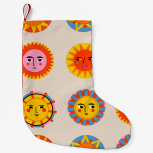 Petite Chaussette De Noël soleils Abstraits : motif sans couture ethnique.