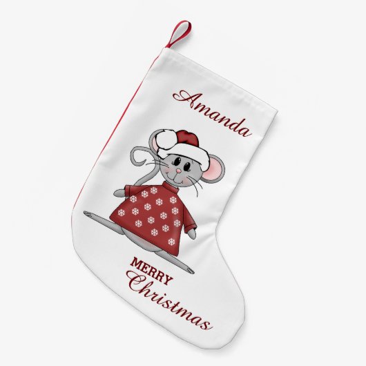 Petite Chaussette De Noël Souris de Noël (Devant (Accrochage))