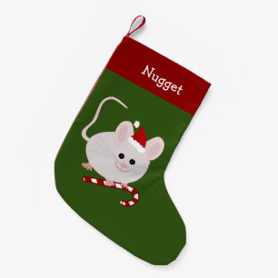 Petite Chaussette De Noël Souris de Noël blanc pour animal de compagnie