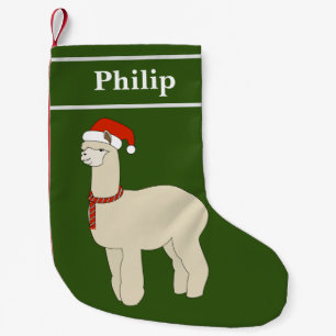 Petite Chaussette De Noël Spécial Noël Alpaga Vert