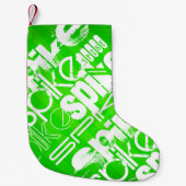 Petite Chaussette De Noël Spike ; Gris vert néon (Devant)