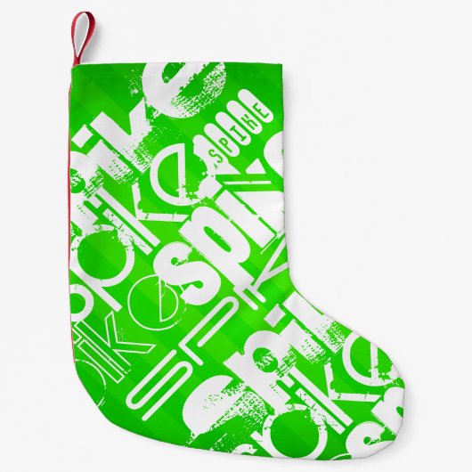 Petite Chaussette De Noël Spike ; Gris vert néon (Devant)