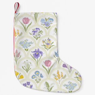 Petite Chaussette De Noël Spring Garden variety flowers in rainbow medallion