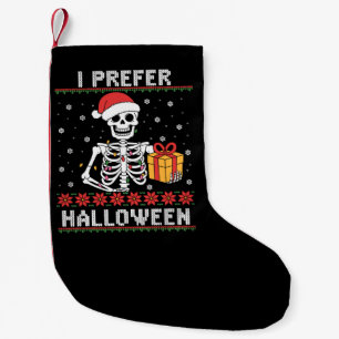 Petite Chaussette De Noël Squelette de Noël Je préfère Halloween Ugly Xmas