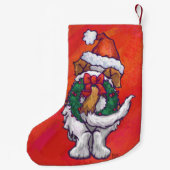Petite Chaussette De Noël St Bernard Noël En Rouge (Dos)