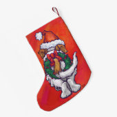 Petite Chaussette De Noël St Bernard Noël En Rouge (Dos (Accrochage))