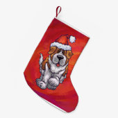 Petite Chaussette De Noël St Bernard Noël En Rouge (Devant (Accrochage))