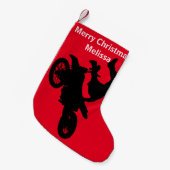 Petite Chaussette De Noël Stationnement de Noël de motocross (Devant (Accrochage))