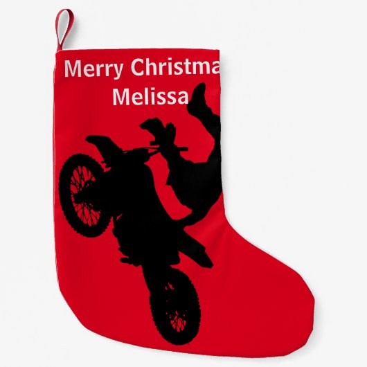 Petite Chaussette De Noël Stationnement de Noël de motocross (Devant)