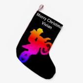 Petite Chaussette De Noël Stationnement de Noël de motocross (Devant (Accrochage))