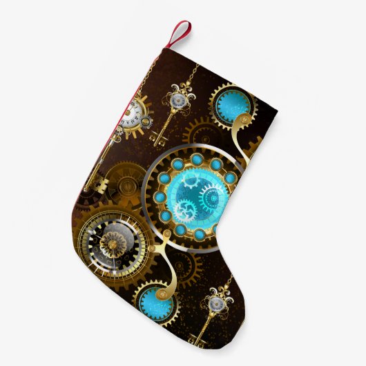 Petite Chaussette De Noël Steampunk Rusty Background (Devant (Accrochage))