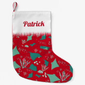 Petite Chaussette De Noël Stingray Coral Reef Plongée Océan Thème (Devant)