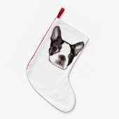 Petite Chaussette De Noël Stockage de Boston Terrier (Devant (Accrochage))