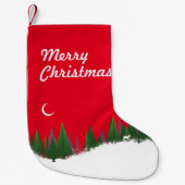 Petite Chaussette De Noël Stockage de la scène de Noël Woods (Devant)