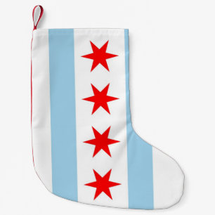 Petite Chaussette De Noël Stockage de Noël avec Drapeau de Chicago, USA