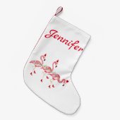 Petite Chaussette De Noël Stockage de Noël blanc monogramme (Devant (Accrochage))