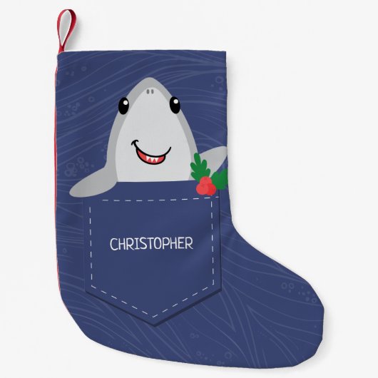 Petite Chaussette De Noël Stockage de Noël des requins (Devant)
