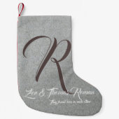Petite Chaussette De Noël Stockage de Noël monogrammé (Devant)