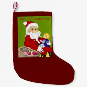 Petite Chaussette De Noël Stockage de Noël père Noël et enfant