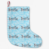 Petite Chaussette De Noël Stockage de Noël sourire (Devant)