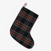 Petite Chaussette De Noël Stockage de Noël Tartan Noir (9 po x 16 po) (Devant (Accrochage))