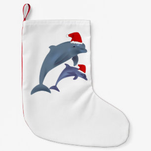 Petite Chaussette De Noël Stockage des dauphins de père Noël