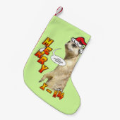 Petite Chaussette De Noël Stockage sur mesure de Noël Meerkat (Devant (Accrochage))