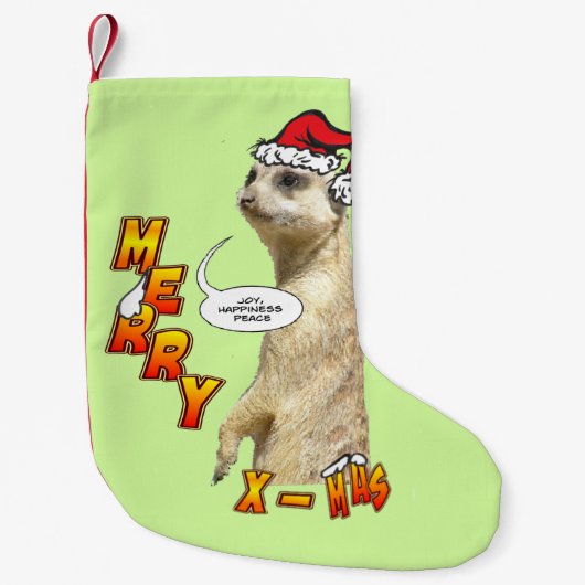 Petite Chaussette De Noël Stockage sur mesure de Noël Meerkat (Devant)