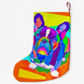 Petite Chaussette De Noël Stocker de Bulldog français moderne (Dos)