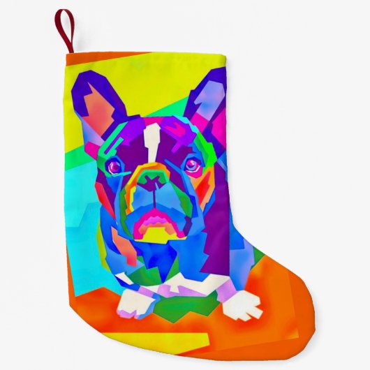 Petite Chaussette De Noël Stocker de Bulldog français moderne (Devant)