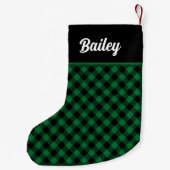 Petite Chaussette De Noël Stocker de Noël vert et noir (Dos)